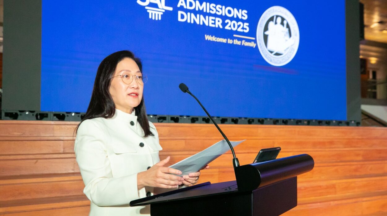 Justice Valerie Thean speaking at Mass Call dinner on 5 May at the Singapore National Museum